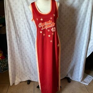 Women's Red Star-Patterned Jersey Dress